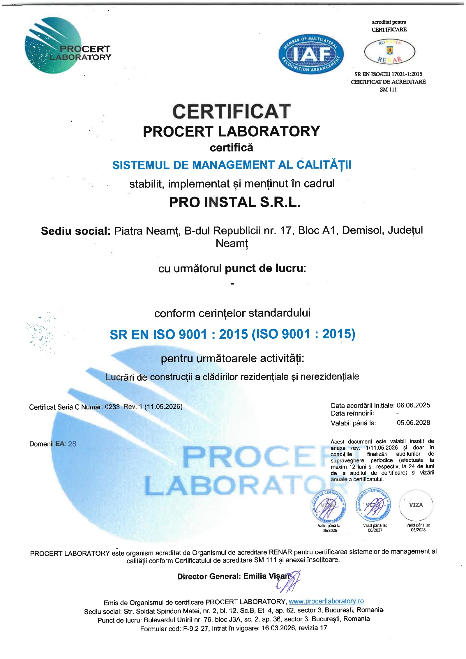 Certificări ISO 2026 — Pagina 1 din 4